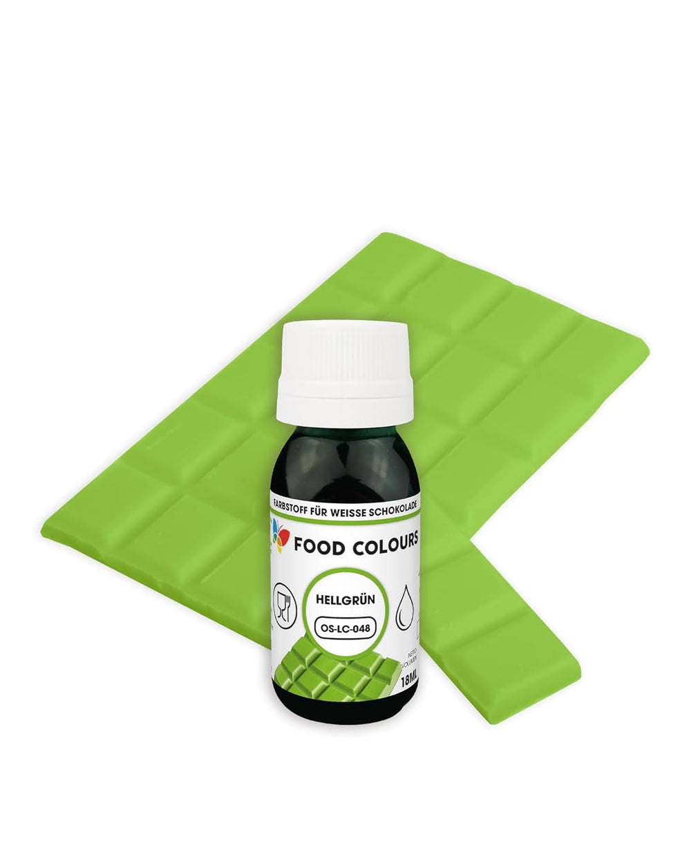 Colorant alimentaire OS-LC VERT FONCÉ 18 ml Colorant alimentaire pour chocolat blanc, pralines, crèmes, pâtisseries grasses, décors pour gâteaux et tartelettes