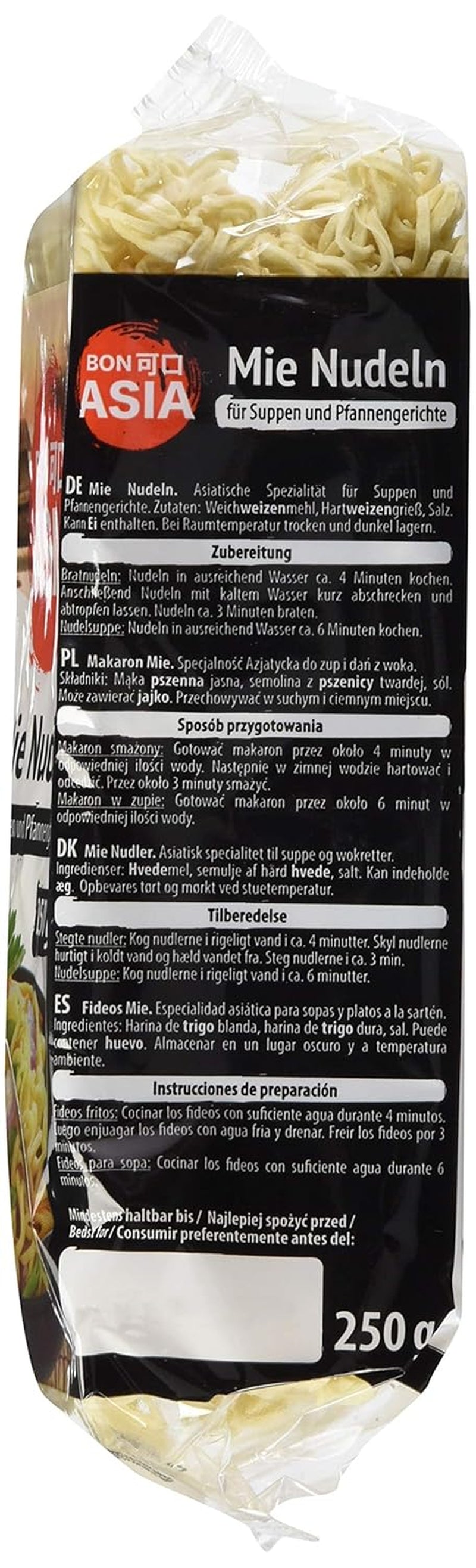 BONASIA Mie Nouilles, sans Ei, 250 g