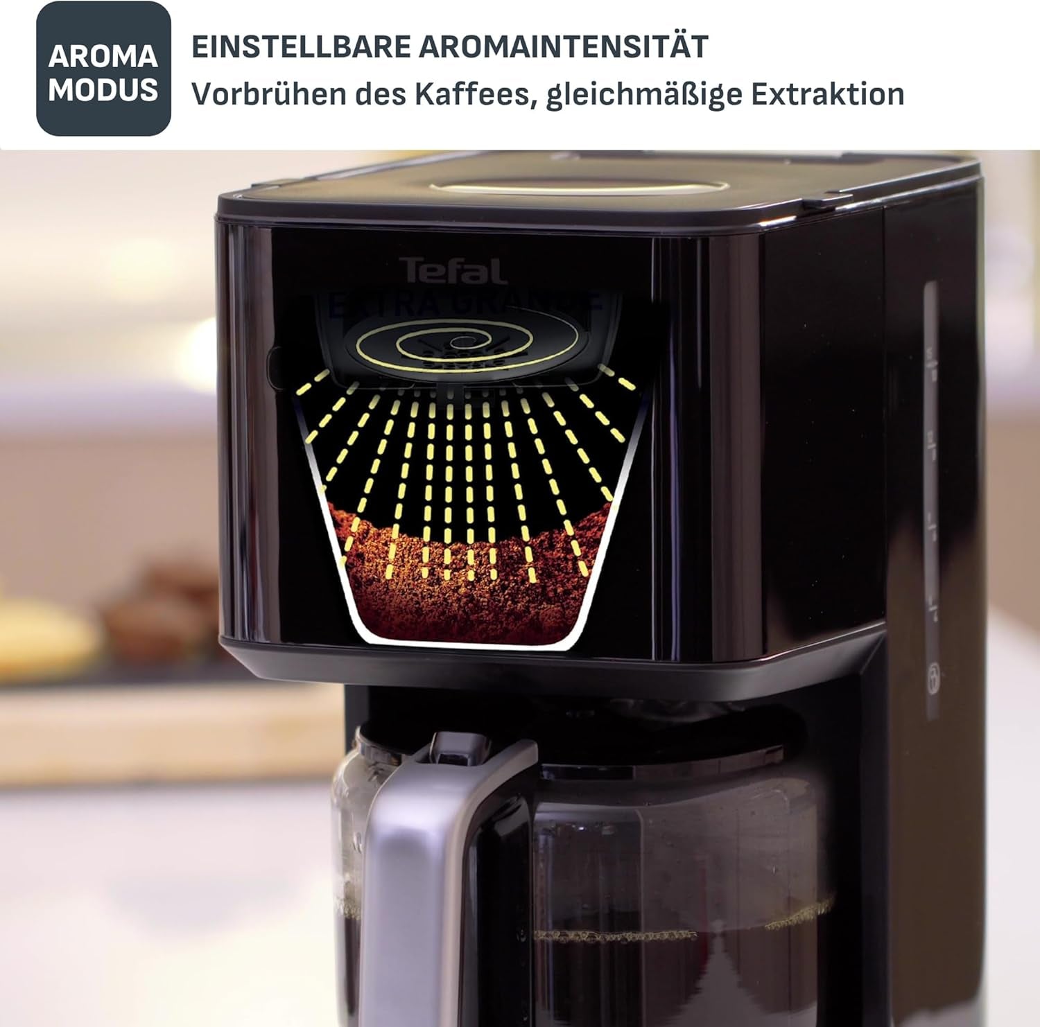 Tefal Smart'n Light Machine à Expresso avec Minuterie, Machine à Expresso avec Filtre Programmable 1,25 L, Fonction Aroma pour un Arôme Intense, Fonction Maintien au Chaud, Anti-Goutte et Facile à Nettoyer, Noir