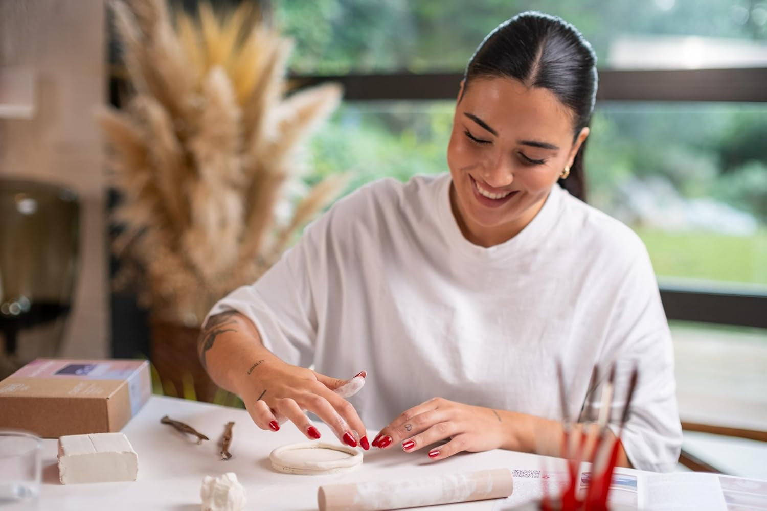 Jovi - Rouleau en bois, outil de modelage idéal pour l'argile séchée à l'air libre, 1 pièce (27RP)
