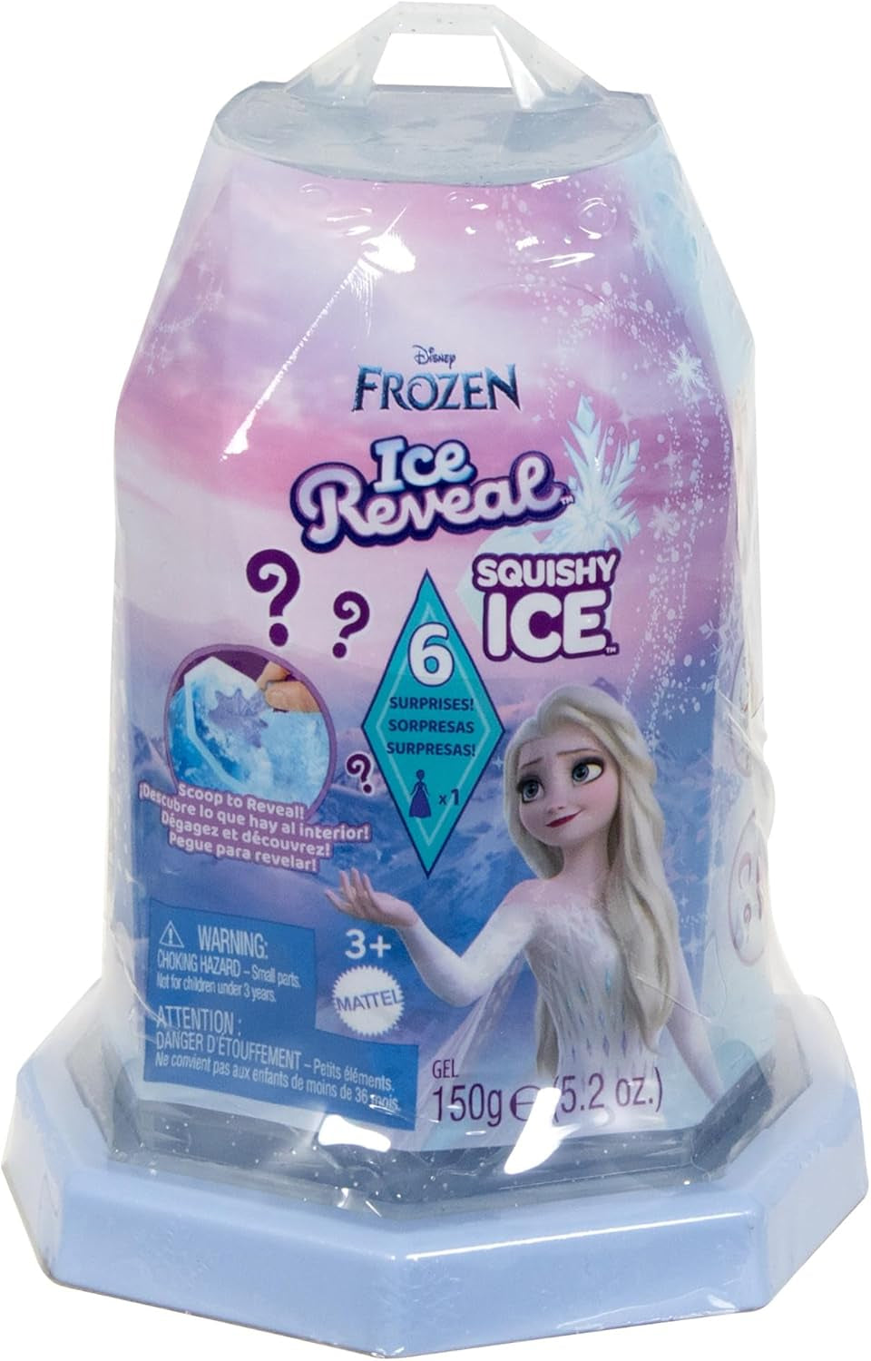 Mattel Disney Frozen Ice Reveal Petite poupée avec gel glacé moelleux et 6 surprises, comprend une figurine d'ami et des accessoires (les poupées peuvent varier) HRN77