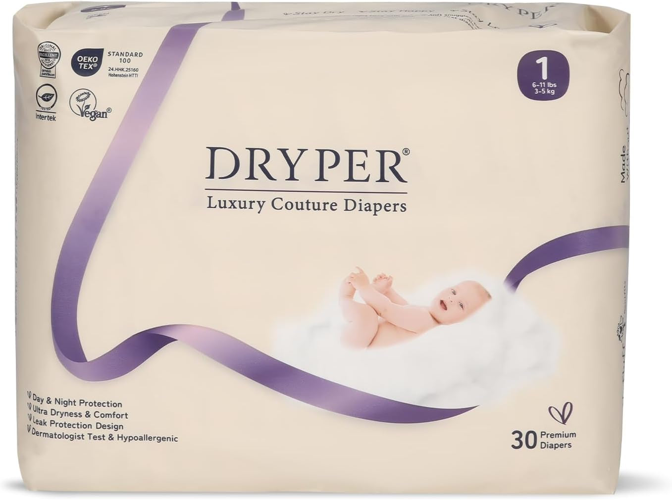 Couches bébé taille 4 (10-15 kg), ultra fines, douces et hypoallergéniques pour peaux sensibles, protection 3D contre les fuites, indicateur d'humidité, 138 couches premium jour et nuit