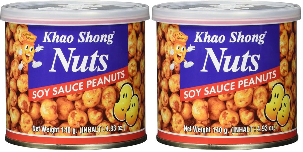 Khao Shong Pois verts frits au wasabi, pois croustillants dans une pâte épicée, une alternative faible en gras aux noix, moyennement épicé, 1 boîte de 140 g | 140 g (1 paquet)