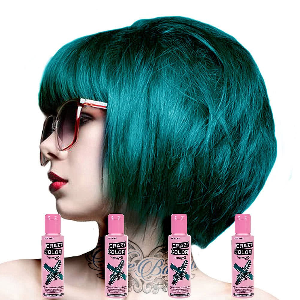 Renbow Semi-Permanent Hair Colour Vopsea portocalie 60-100 ml, 1 pachet (1 x 115 g) Vopsea pentru par Naty Shop Verde pin 100 Ml (pachet de 4)