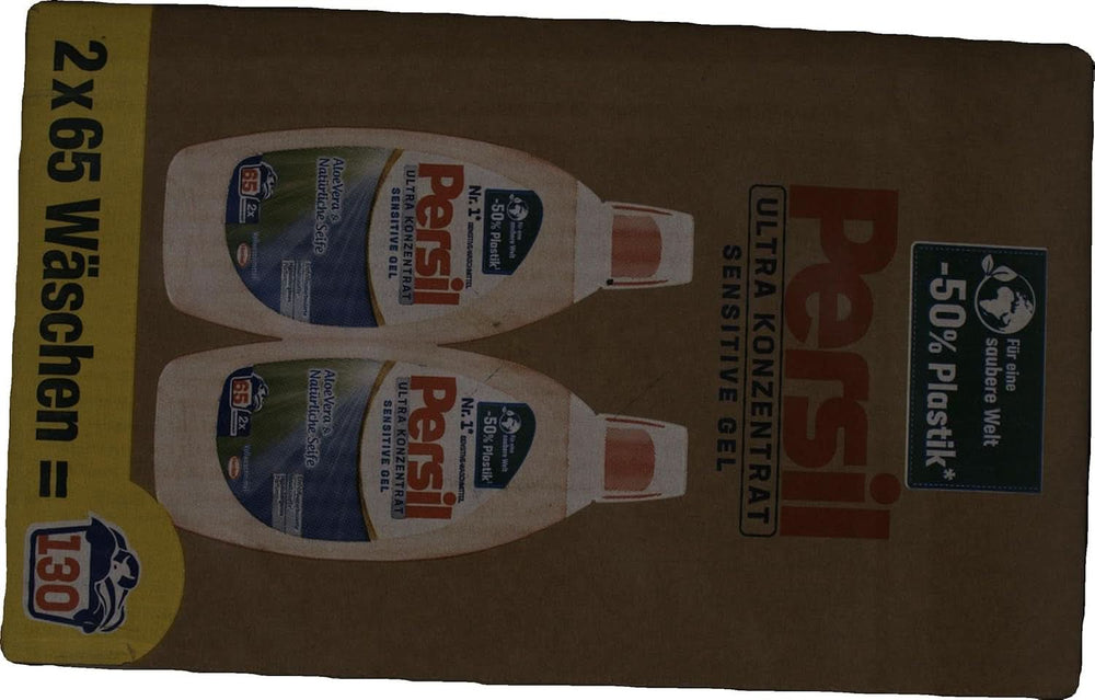 Persil Ultra Concentrate Sensitive Gel (130 lavages), Lessive liquide pour allergies et bébés dans un flacon plus petit pour moins de plastique, Élimine les taches difficiles, Testés dermatologiquement Détergents à lessive Naty Shop