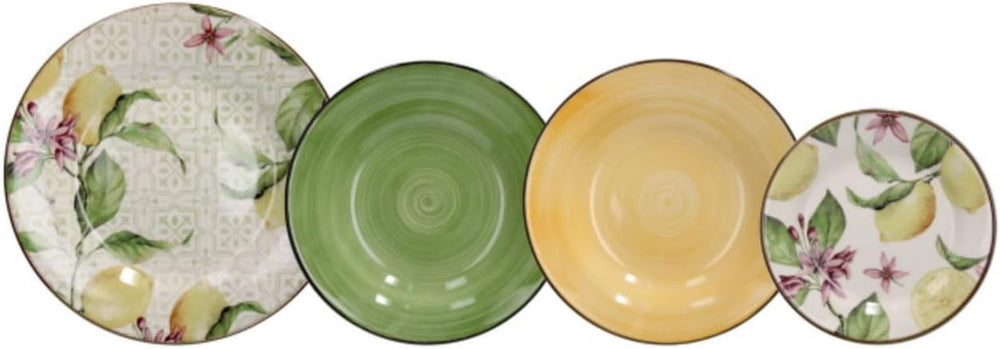 Service de table Zagara pour 6 personnes, 18 pièces, céramique, multicolore