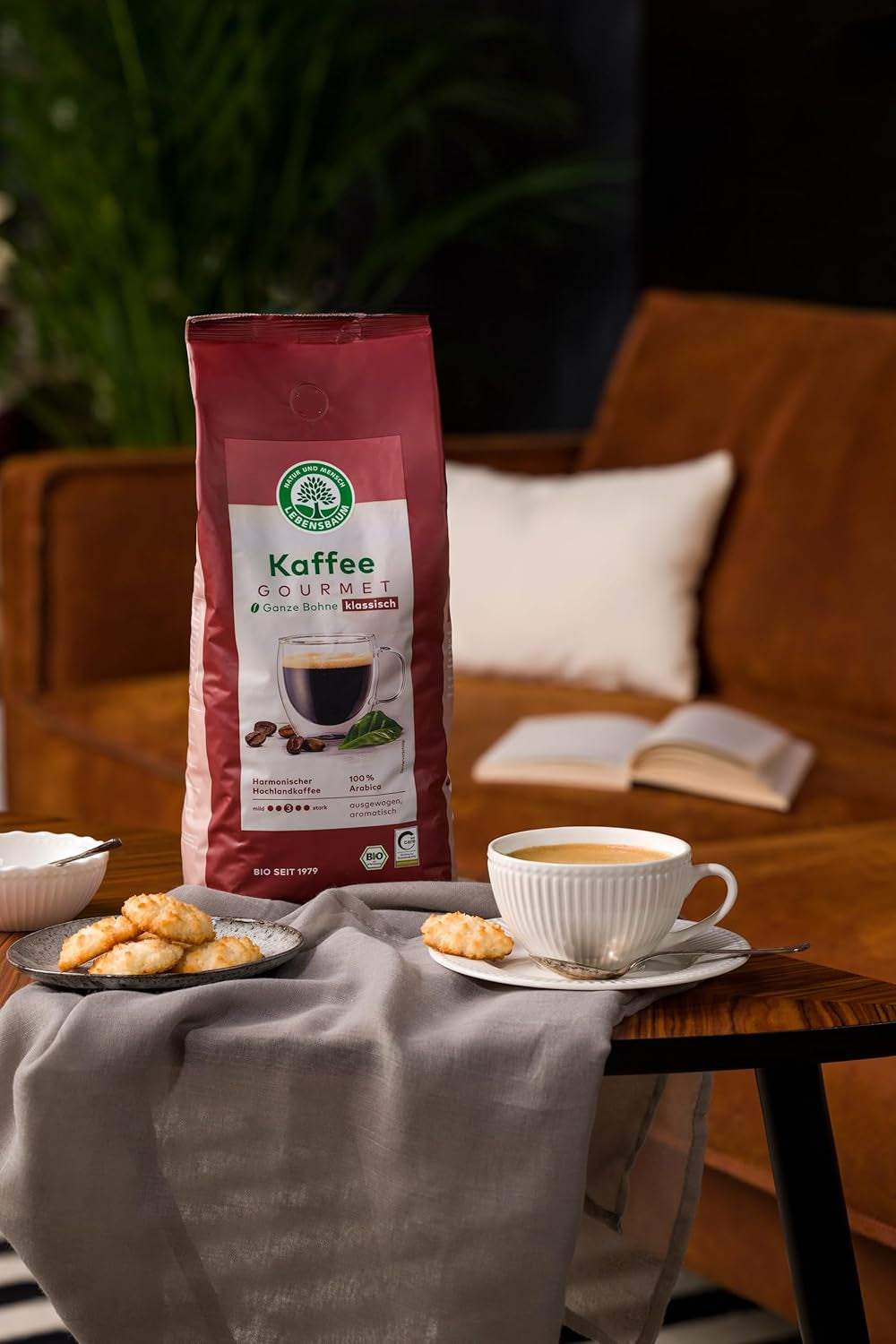 LEBENSBAUM 2x Kaffee Gourmet Klassisch, ganze Bohne, Bio Kaffee aus Arabica-Bohnen, Intensität 3/5, ausgefunger, aromatischer Genuss, 2 x 1 kg...