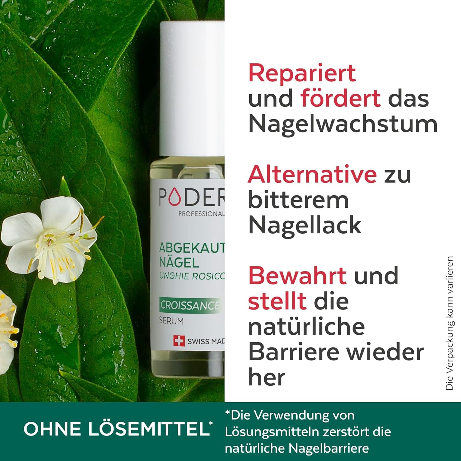 PODERM - STOP ROUGEURS DES ONGLES - Alternative au Laque Amère - Sérum Soin Anti-Stress 100% Naturel - Active la Croissance - Adultes/Enfants - Fabriqué en Suisse