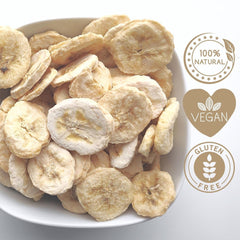 Bananes séchées au congélateur | Paquet 120g Bananes séchées sans sucre | Banane séchée au congélateur | Bananes aux fruits secs | Bananes fraîches lyophilisées | Tranches de banane lyophilisées Produits déshydratés Naty Shop