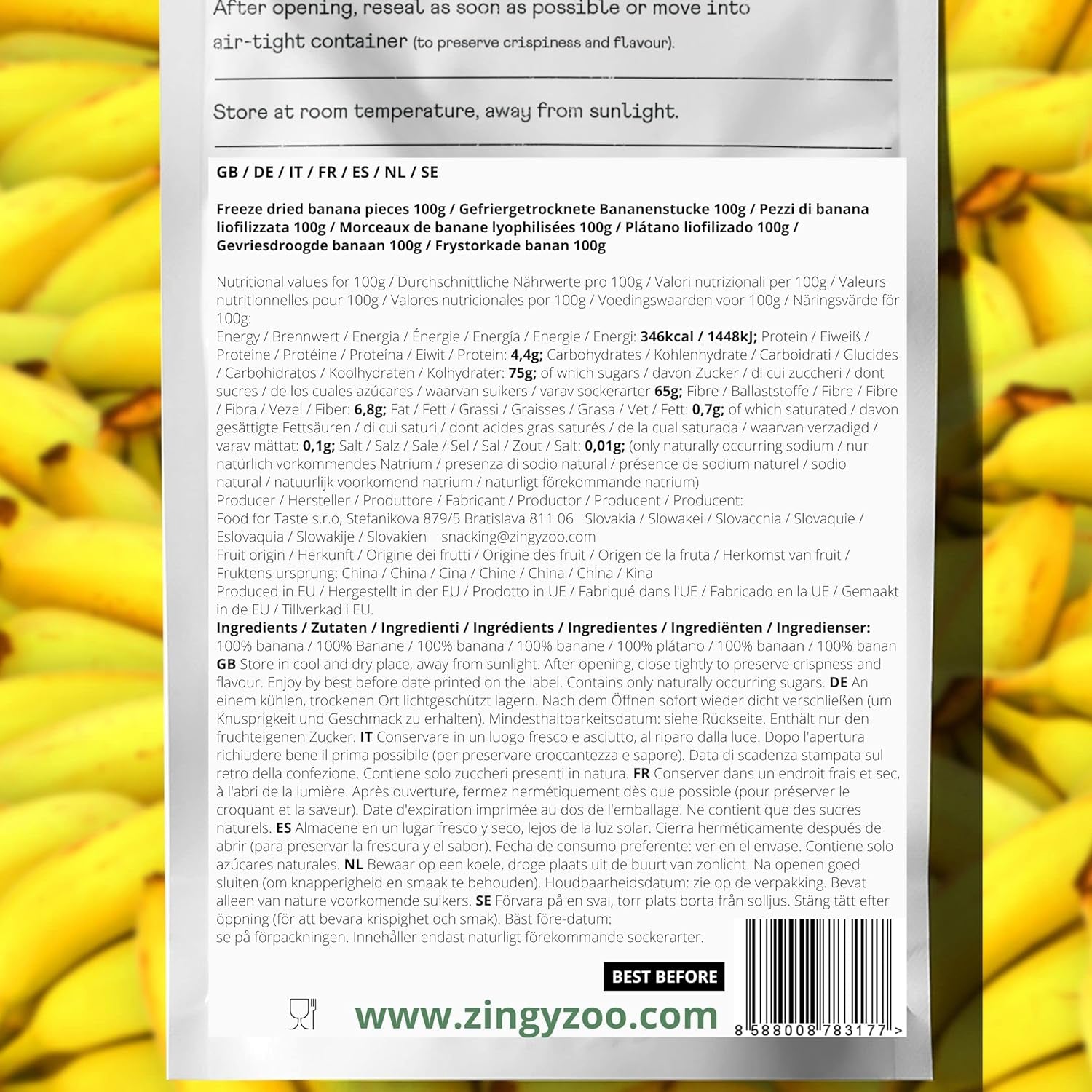 Bananes séchées au congélateur | Paquet 120g Bananes séchées sans sucre | Banane séchée au congélateur | Bananes aux fruits secs | Bananes fraîches lyophilisées | Tranches de banane lyophilisées Produits déshydratés Naty Shop