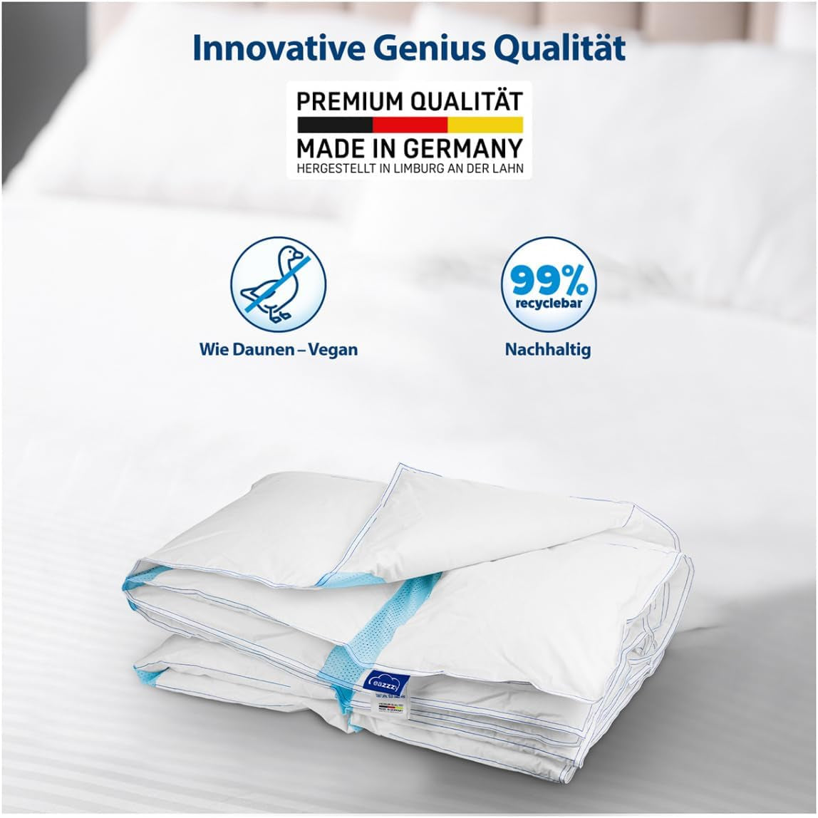 Couette Genius Eazzzy Climate Comfort 155 X 220 Cm, Fibre serrée, Couette légère pour toutes les saisons, Couette respirante, Température agréable pour dormir, Couette pour toutes les saisons Couettes et couettes Naty Shop