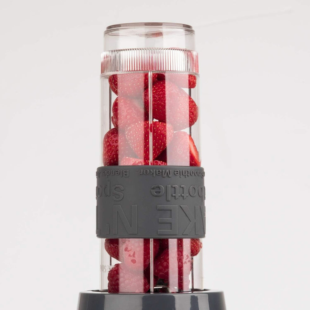 H.Koenig Smoothie Maker SMOO9 - Mini Robot Mixeur - Mini Blender - 300 Watt - 570 Ml - Edelstahl - 2 Kunststoffflaschen - Sans BPA, Grau Kitchen Naty Shop