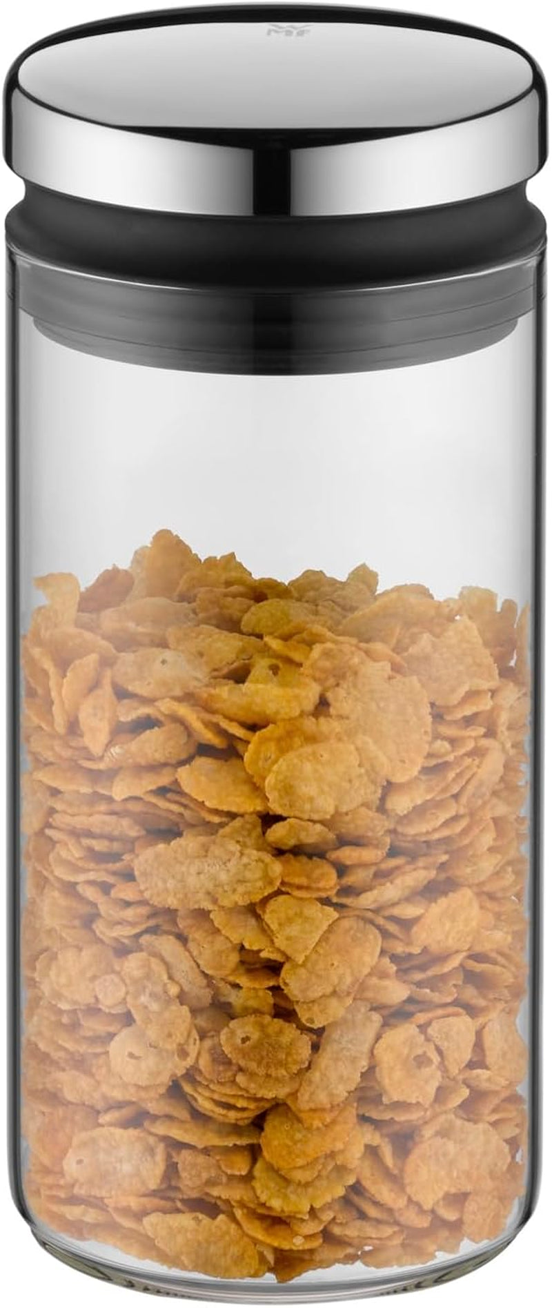 WMF Depot borcan de depozitare sticlă 1l, înălțime 21,5 cm, borcan de depozitare cu capac, recipient pentru boabe de cafea, borcan pentru cereale, borcan de depozitare a alimentelor cu deschidere mare de umplere (pachet de 4) Cutii depozitare alimente Naty Shop
