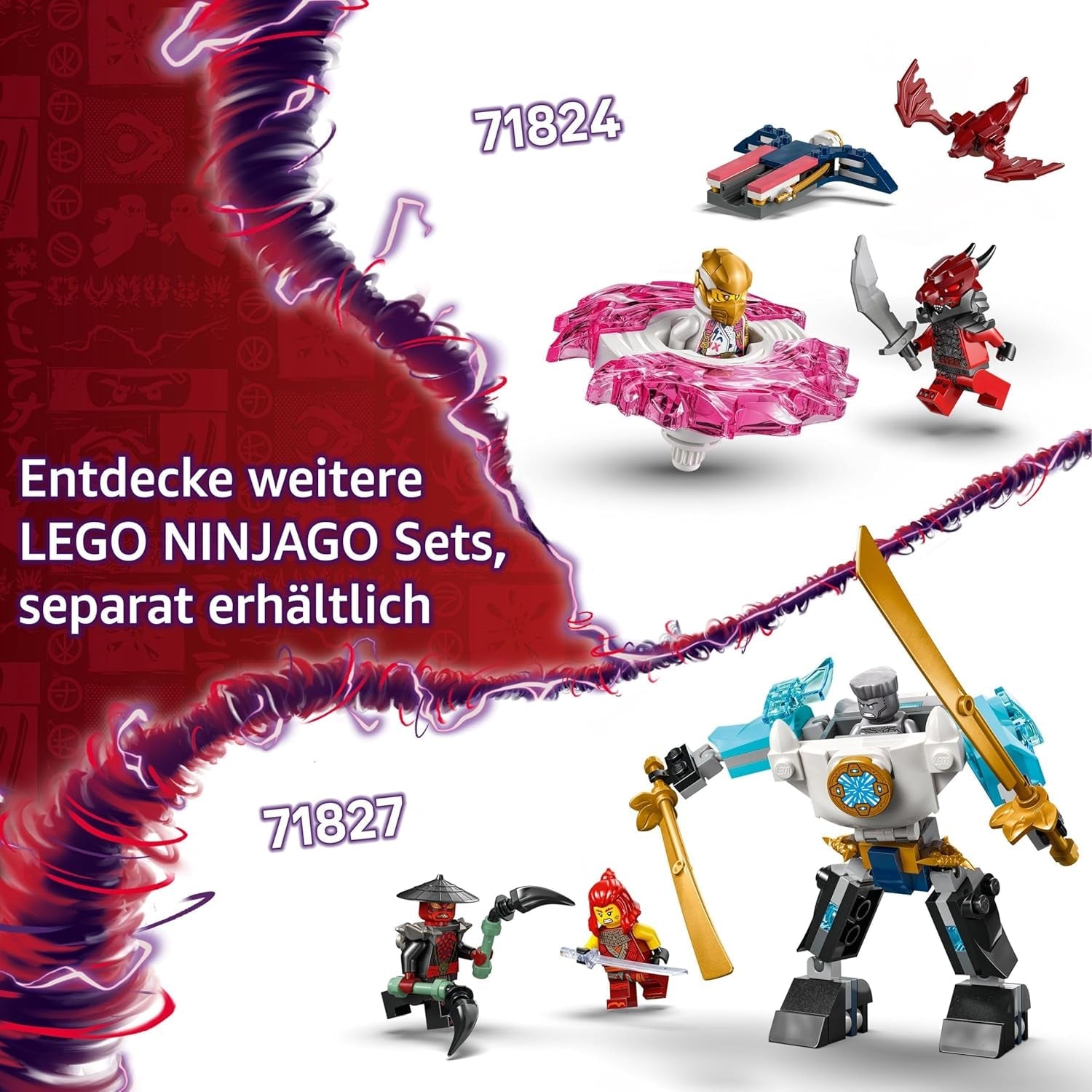 LEGO NINJAGO Le dragon Spinjitzu de Sora - Jouet Ninja d'action avec 2 figurines - Petit ensemble de jeu pour enfants - Idée cadeau pour garçons et filles de 6 ans 71824 Jeux de construction Besuche den LEGO-Store