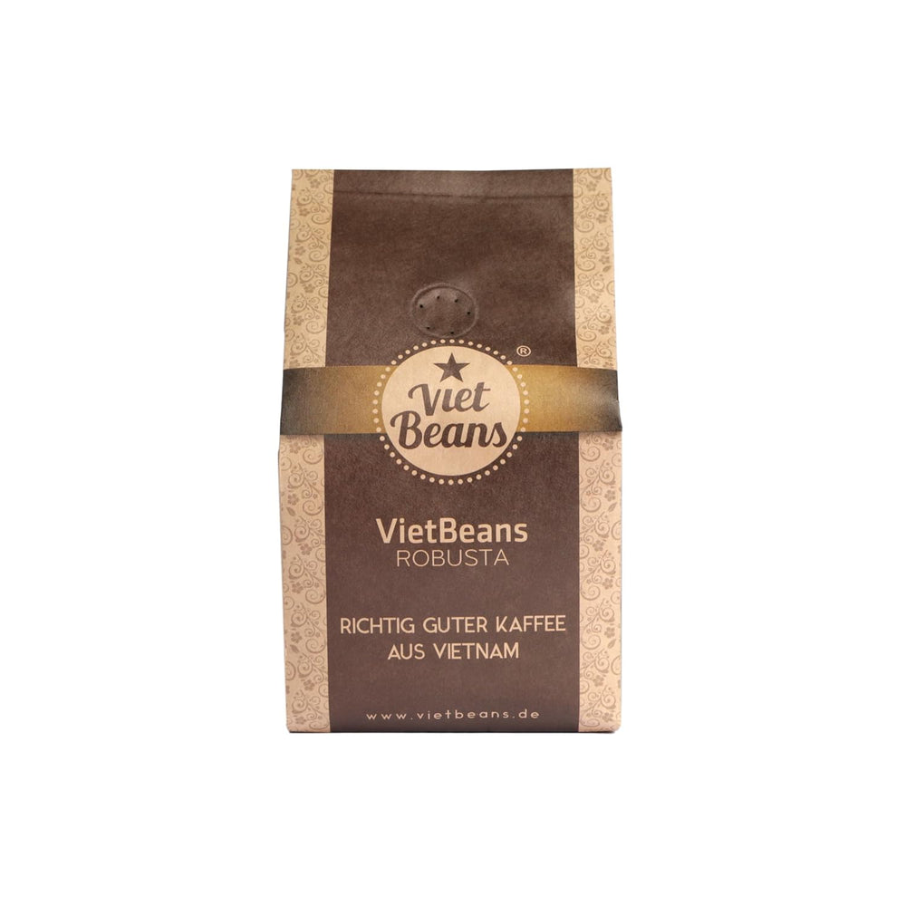 VietBeans 100% Robusta – Ganze Bohne - Kaffeespezialität aus Vietnam - Kräftig und würzig – 250g