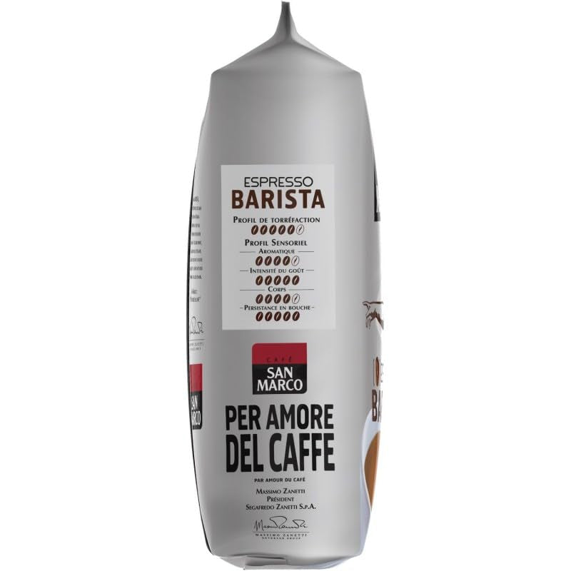 San Marco – Café en grains San Marco Café Barista 1 kg – 2 pièces – Vendu par lot
