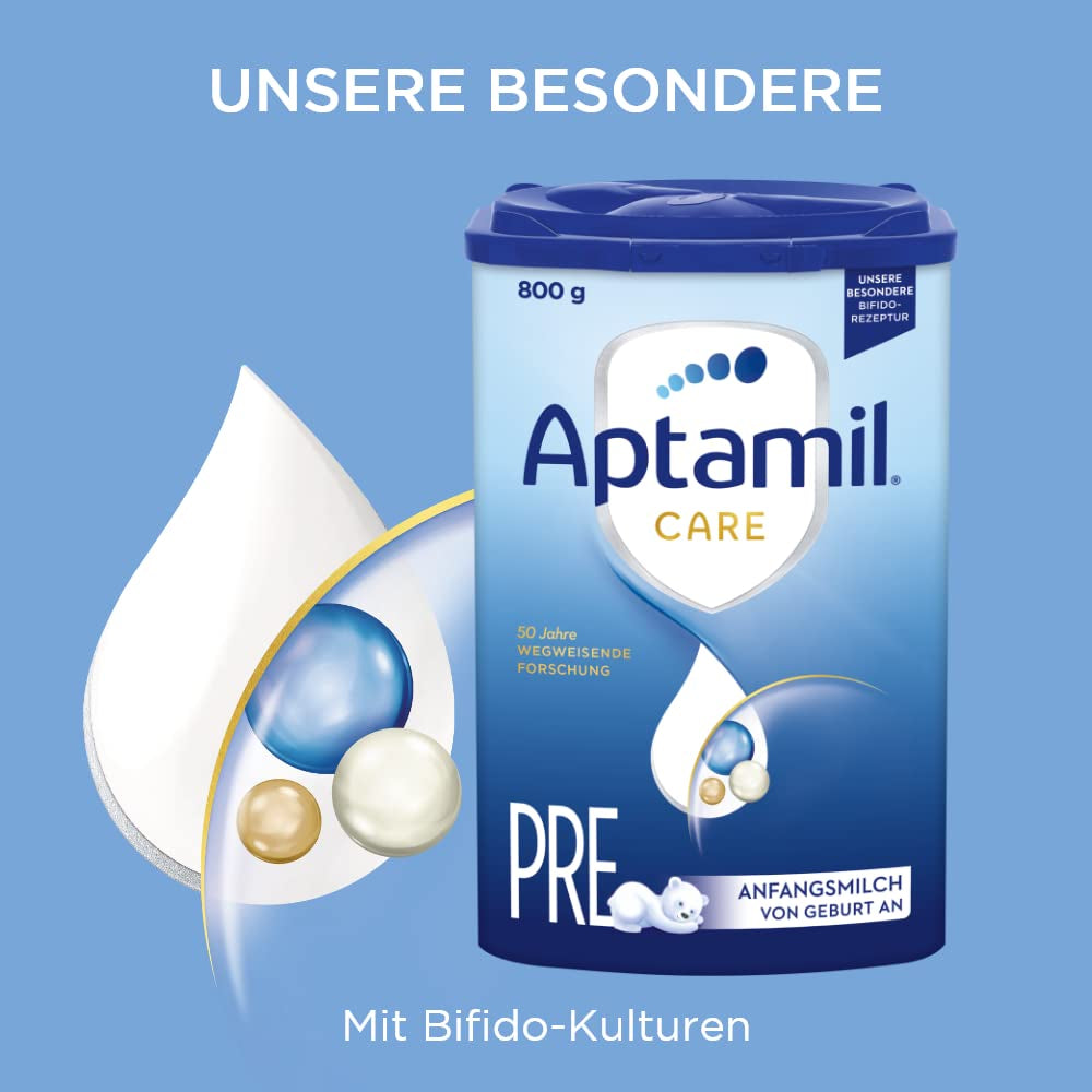 Aptamil Care PRE – Traitement du lait, avec DHA et confort – Traitement spécial du régime, gestion du régime, soins de santé, soins de santé et produits de remplacement, huile de palme, poudre de lait, 1x 800 g