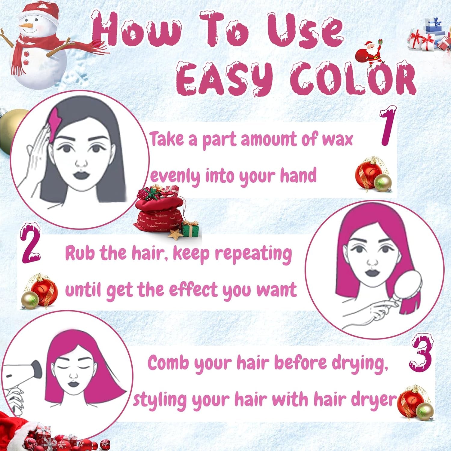 Vopsea de păr temporară roz lavabilă, ceară de păr temporară Culoare coafură naturală Pomade Vopsea de păr lavabilă pentru bărbați femei Party Cosplay Halloween Crăciun Vopsea pentru par Naty Shop