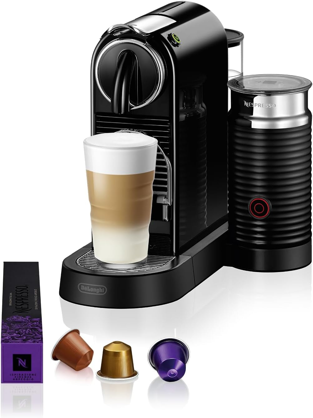 Nespresso EN167.W Machine à expresso à capsules Citiz, pompe haute pression et contrôle idéal de la température, sans Aeroccino (mousseur à lait), fonction économie d'énergie, 1260 W, blanc crème, 37,4 x 11,9 x 25,5 cm