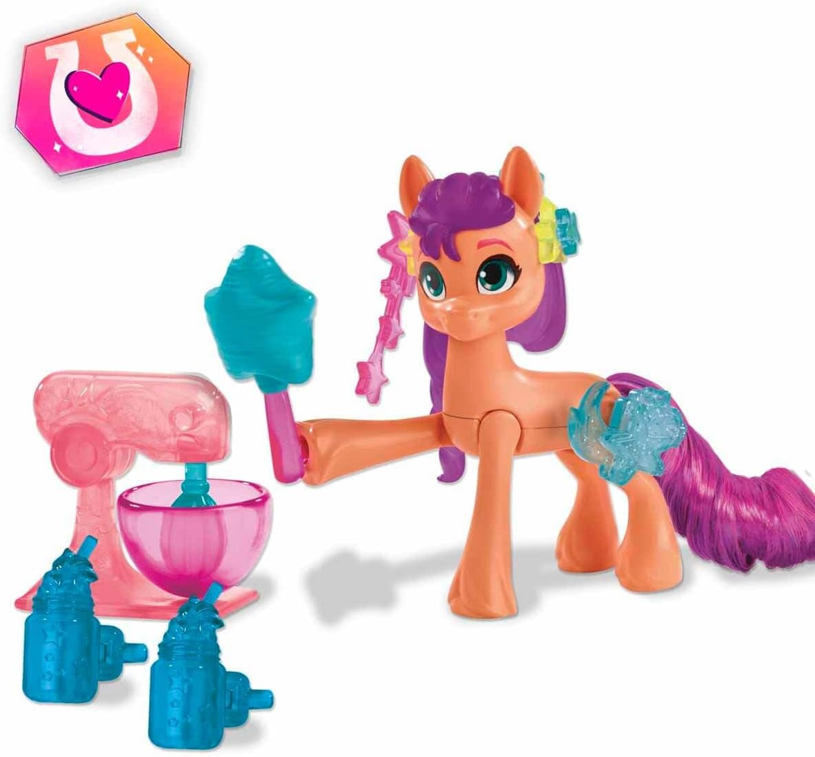 My Little Pony - Découvrez votre poney Sparkle : Beauty Mark Magic Sunny Starscout, poney du sabot au cœur 7,5 cm, à partir de 5 ans, F5250, multicolore