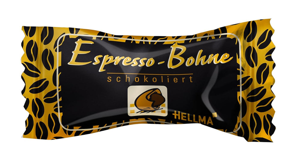 Hellma Espresso Beans in Dark Chocolate - 40 grains enrobés de chocolat individuellement - 1,1 g chacun - Boîte de rangement - Pour cafés et restaurants