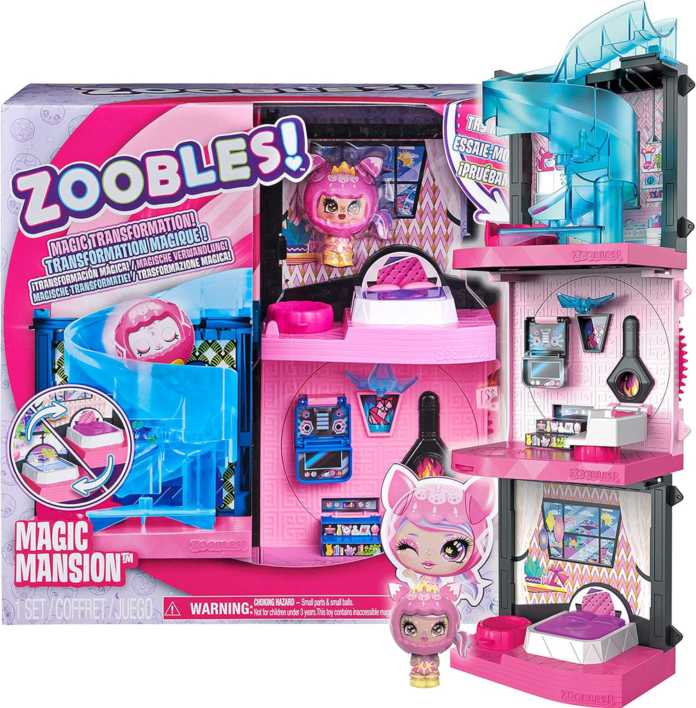 Zoobles Magic Mansion Maison de rêve transformable 6 pièces, toboggan et accessoires