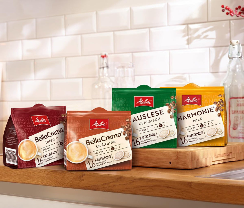 Melitta BellaCrema Intenso gemahlener Röstkaffee en dosettes de café 10 x 16 dosettes & Café Bistro Röstkaffee en dosettes de café, 100 dosettes