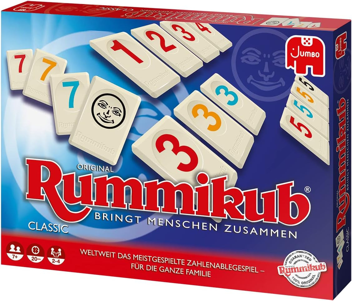 Jumbo Spiele Original Rummikub Classic - der Spieleklassiker unter den Gesellschaftsspielen - pour les enfants et les enfants à partir de 7 ans JUM17571 Multicolore 2,7 x 3,7 cm