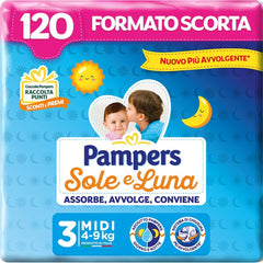 Couches Pampers Sun and Moon Midi, taille 3 (4-9 kg), 120 couches