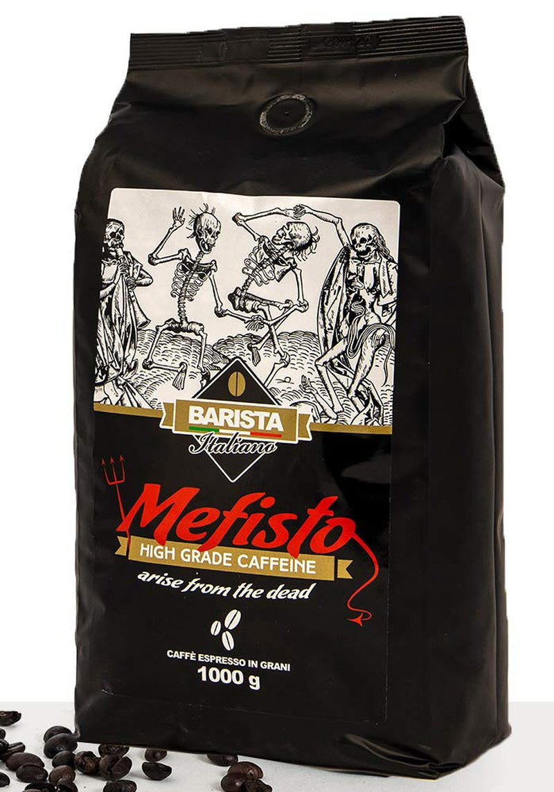 🔱 Mephisto - Café extrêmement fort 🔱 1 kg de grains de café 🔱 Café à haute teneur en caféine 🔱 Premium robuste