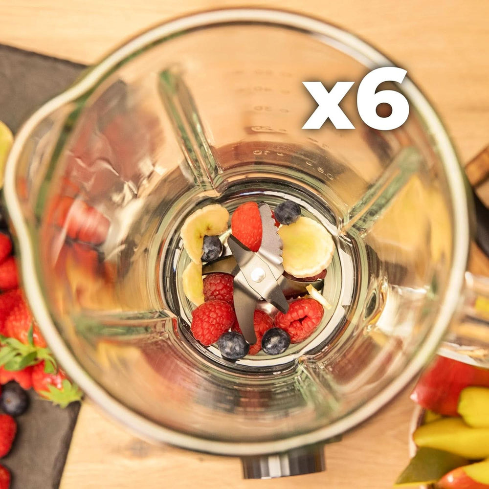 Cecotec Standmixer Power Black Titanium 2200MAX Smooth, 2200 W Maximale Leistung, 6 Klingen Aus Edelstahl, Ice-Crush-Funktion, Turbo- Und Smoothie-Funktion, Autoclean-Funktion Bucatarie Naty Shop