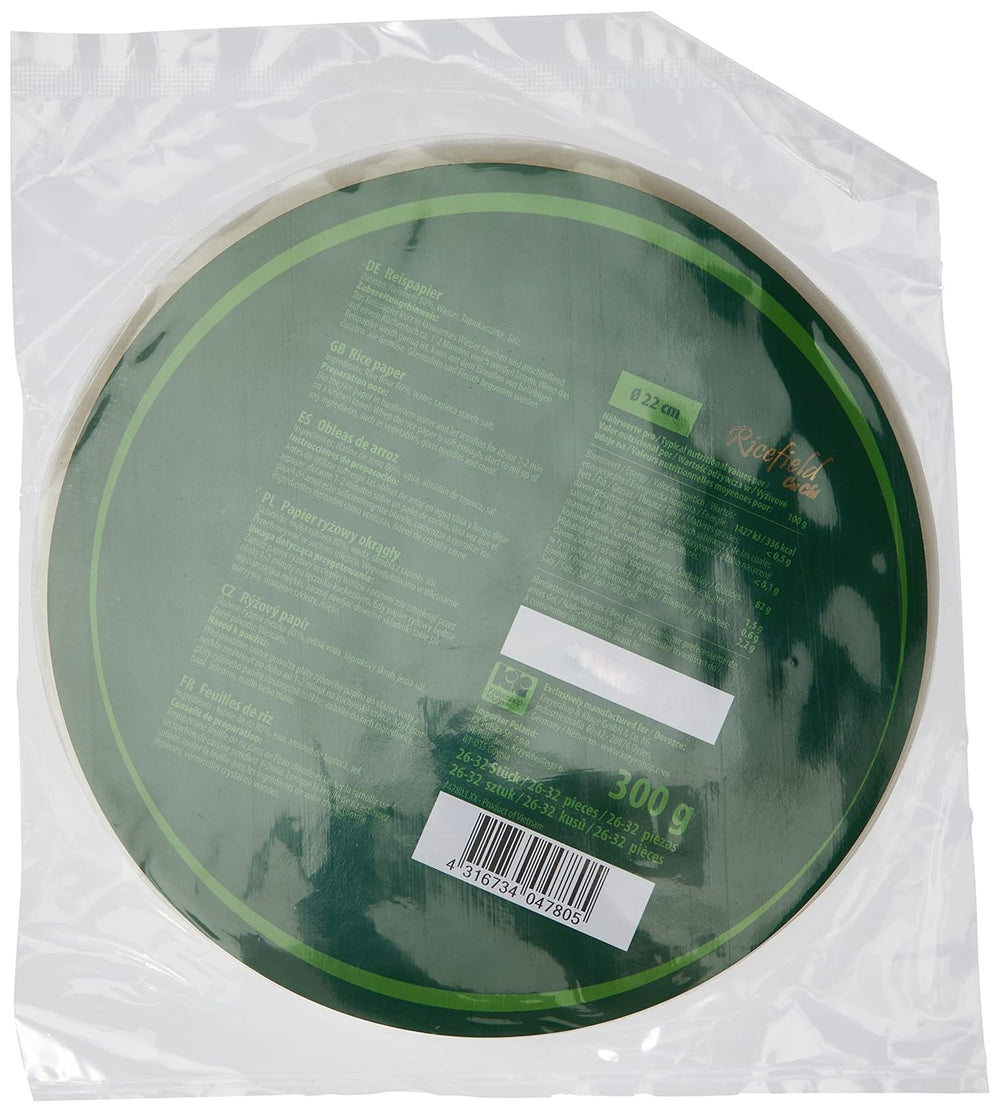 Papier de riz Ricefield, rond, 22 cm, 1 paquet (300 g)