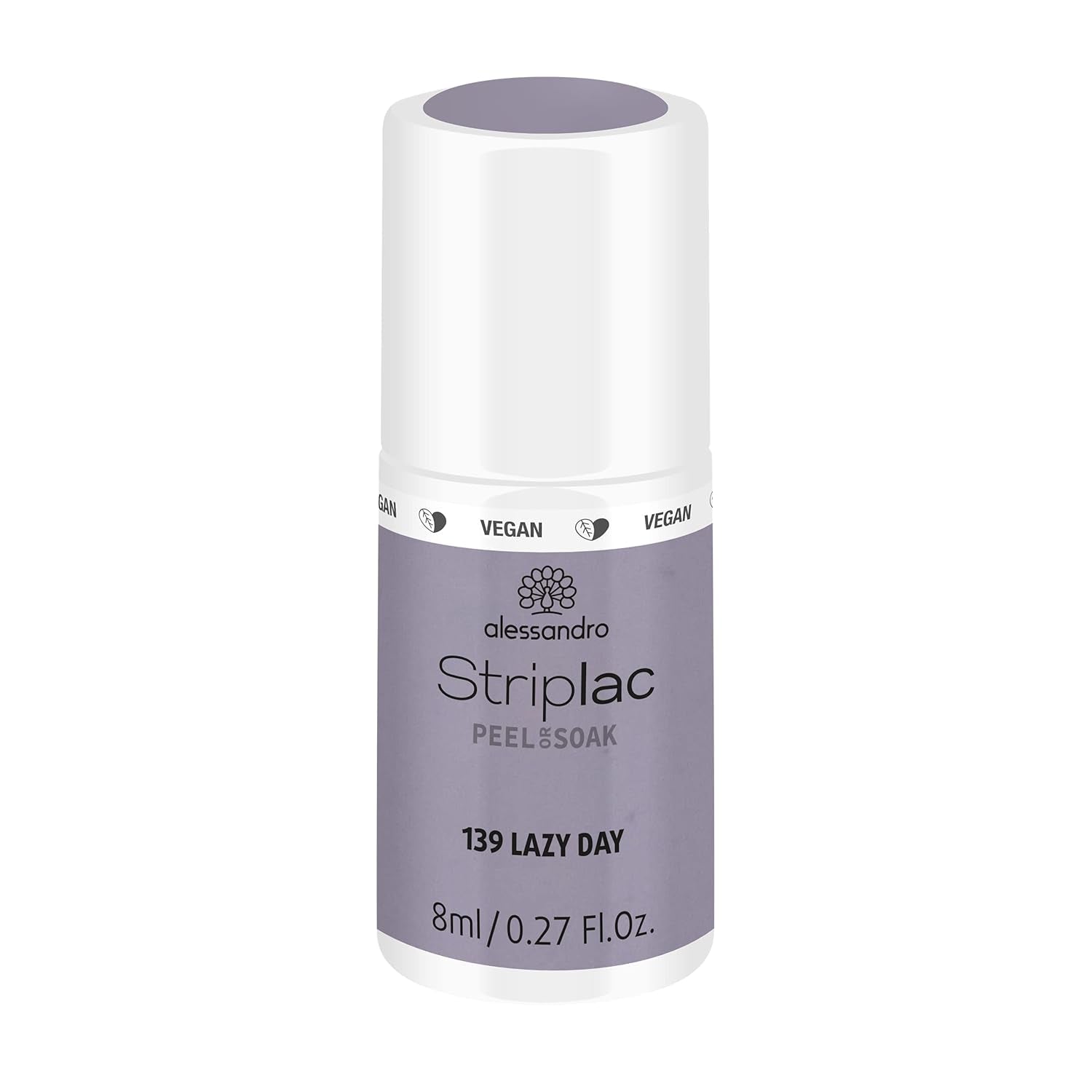 alessandro Striplac UV-Nagellack Flat White – Facile et facile à utiliser – Application facile grâce à la technologie Peel-Off – Vegan et sans alcool – 8 ml