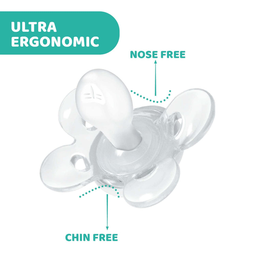 Chicco PhysioForma Comfort Sucette 16-36 mois, Sucette pour bébé avec tétine en silicone, 1 pièce, favorise la respiration physiologique et le développement buccal correct, Bleu