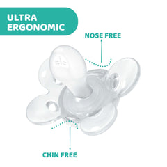 Chicco PhysioForma Comfort Sucette 16-36 mois, Sucette pour bébé avec tétine en silicone, 1 pièce, favorise la respiration physiologique et le développement buccal correct, Bleu