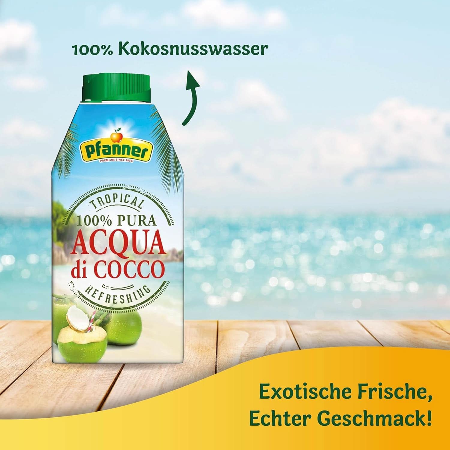 Pfanner Coconut Water Drink (8 X 500 ml) - Eau de coco sans sucre Naty Shop