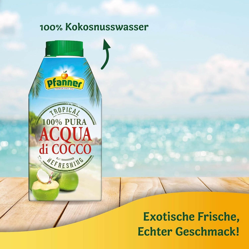 Pfanner Coconut Water Drink (8 X 500 ml) - Eau de coco sans sucre Naty Shop
