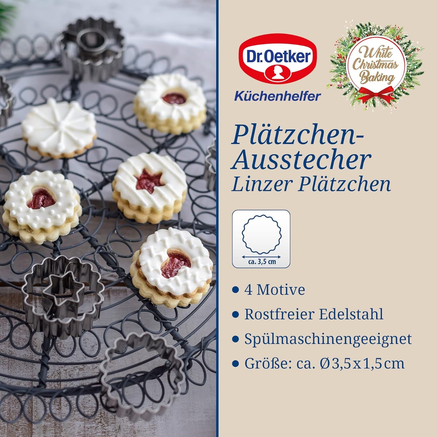 Dr. Oetker 1062 Linzer Lot de 5 emporte-pièces