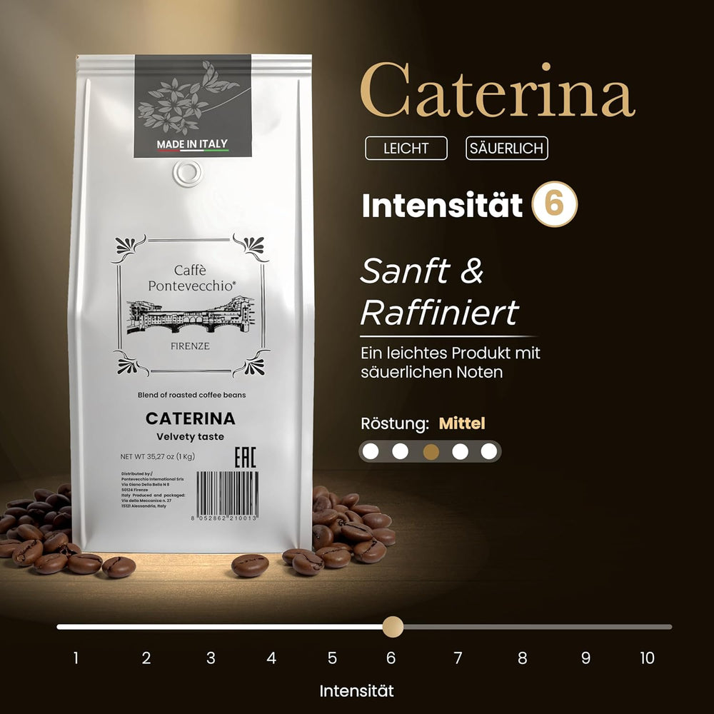Machines à café 1 kg – Boîtes à café Arabica Robusta – Café en grains avec arômes de fruits et de arômes – Weich et Ausgewegung – Pour expresso Moka Vollaautomat – CAFFÈ PONTEVECCHIO FIRENZE
