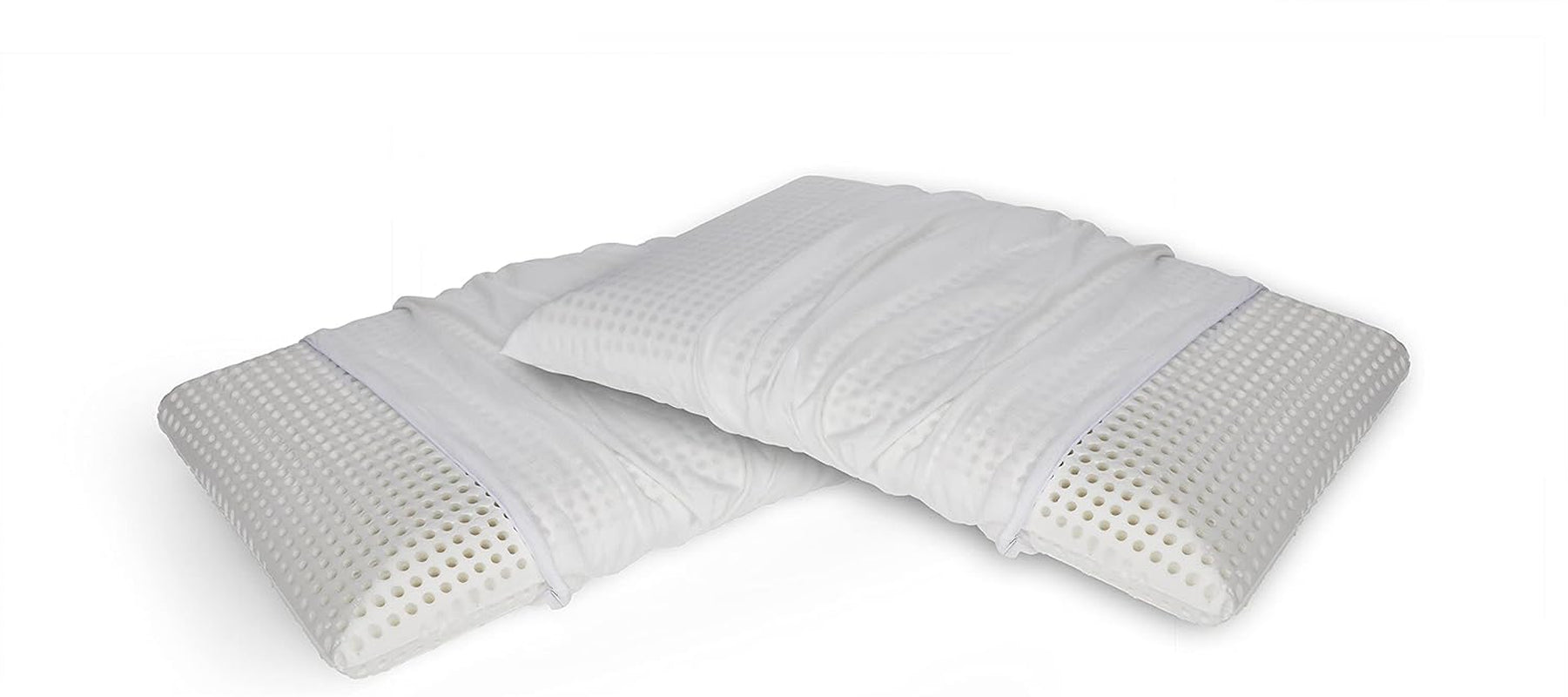 Talamo Italia Lot de 2 Oreillers de Lit 100% Made in Italy Oreiller Détachable "Savon" Mousse à Mémoire Perforée Hypoallergénique et Respirant 70X40Xh16 Cm Naty Shop Altezza Oreillers Standard 12 Housse Incluse Set Oui 2