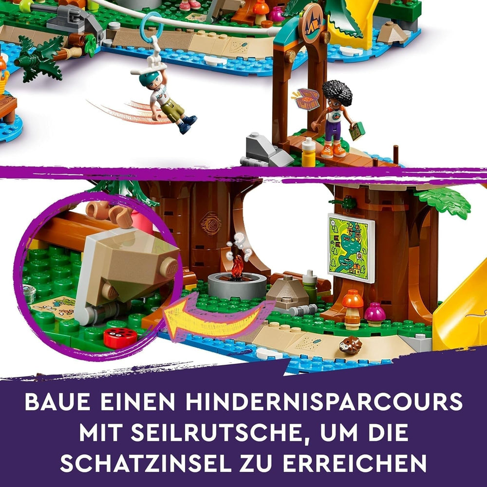 LEGO Friends Tree House At Adventure Camp, set de jeu pour filles et garçons à partir de 8 ans avec 5 figurines et 5 animaux, idée cadeau pour jeux créatifs, jouets de sport, maison de poupée 42631 Sets de construction Besuche den LEGO-Store