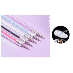 5 pièces Nagel Pinsel Set, Nageldesign Pinsel, outils de pointage Nail Art, stylo acrylique professionnel à double extrémité pour Nail Art Design