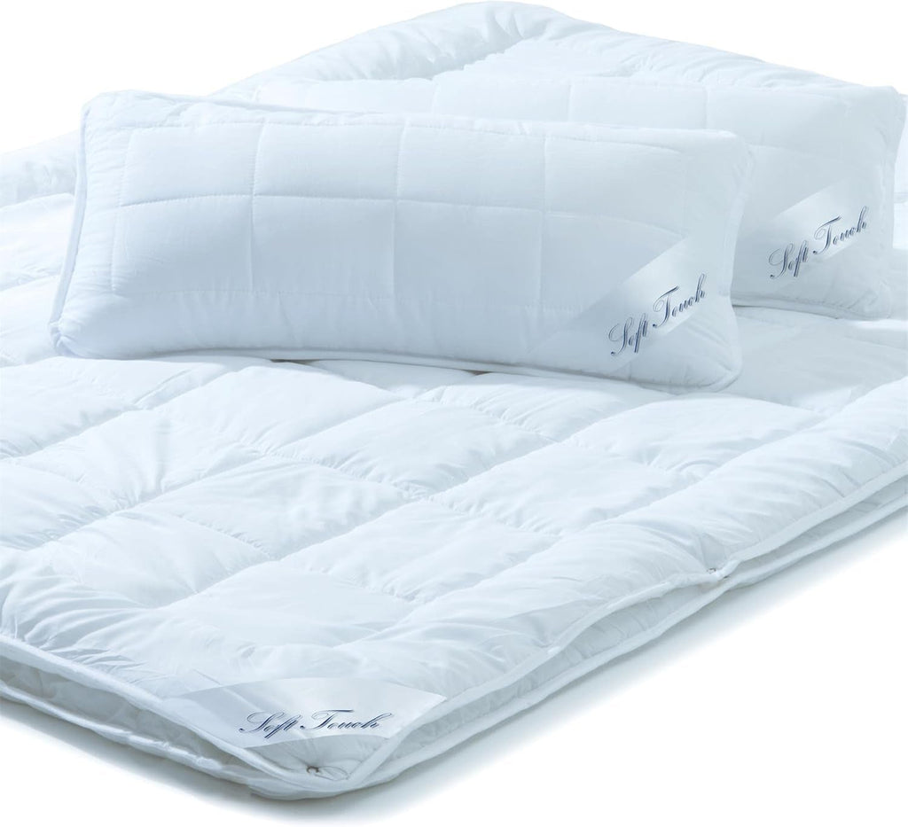 Aqua-Textil Soft Touch Set pentru copii Plapumă 100 X 135 Cm 250G și 350G cu pernă 40 X 60 Cm 150G Plapumă 4 anotimpuri Reglare climatică Oeko-Tex Plapumi si pilote Naty Shop 220X260 Cm + 2X 40X80 Cm 4 anotimpuri