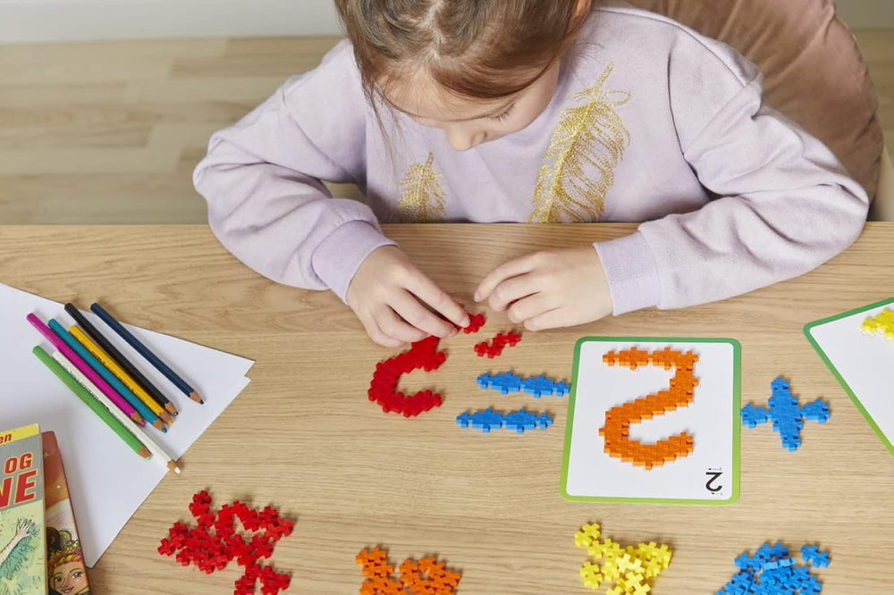Plus-Plus 9603909 Geniales Konstruktionsspielzeug, Apprendre à construire, ABC & 123, Kreativ-Bausteine, 600 pièces