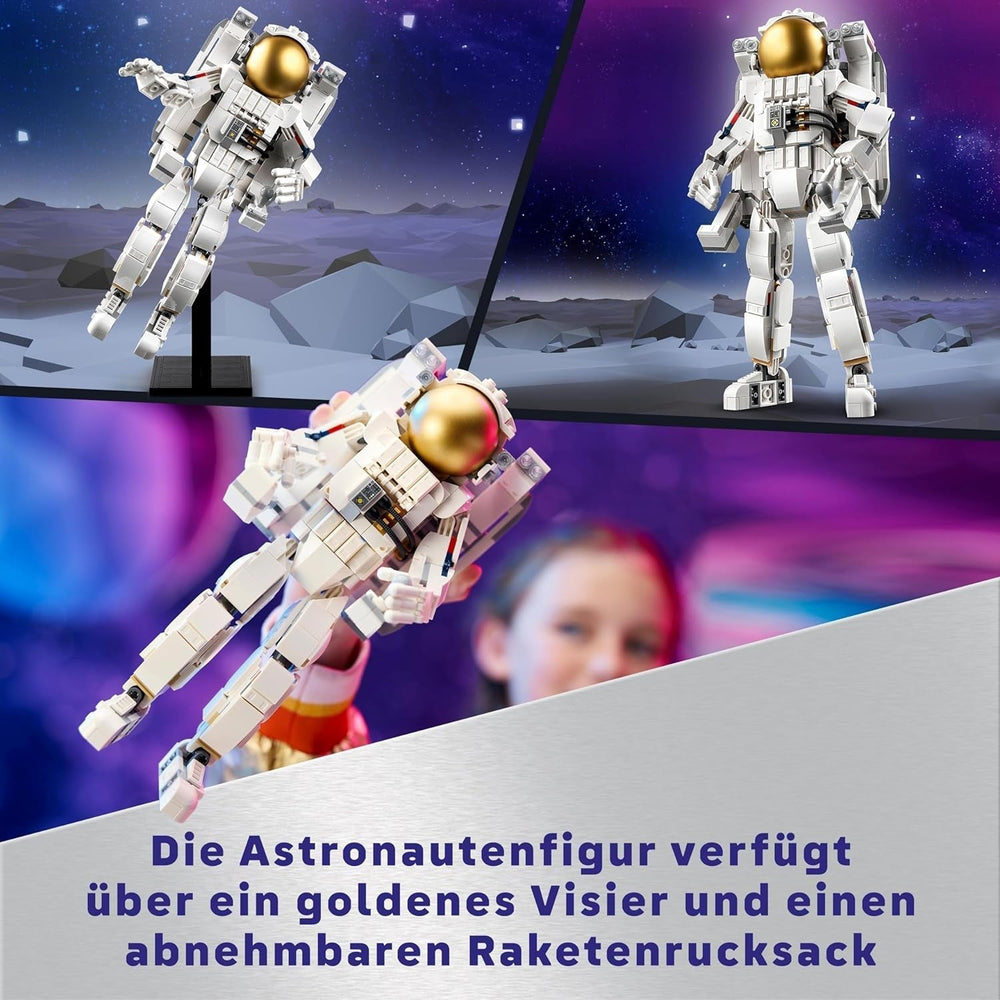 LEGO Creator Jouet astronaute spatial 3 en 1, kit de modèle de chien et de vaisseau spatial pour enfants, décorations de maternelle, cadeau créatif pour garçons et filles de 9 ans 31152 Ensembles de construction Besuche den LEGO-Store