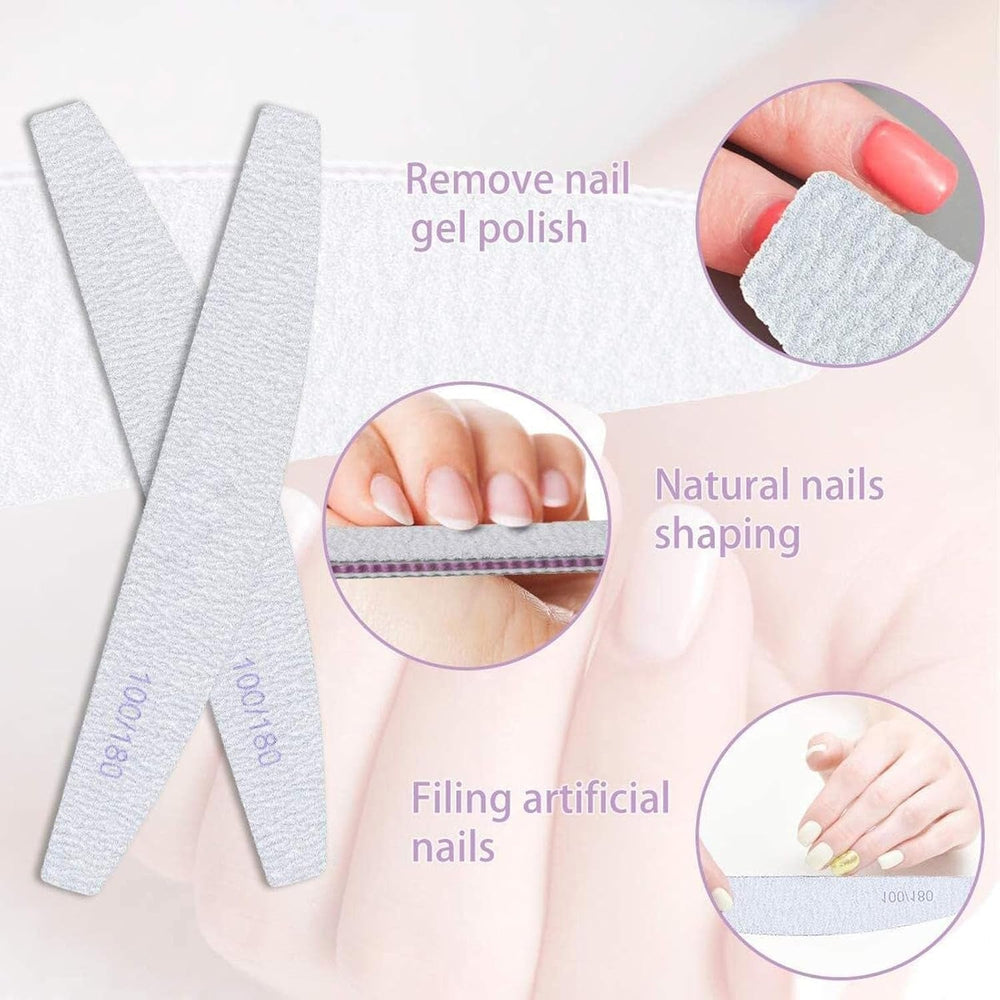 Ensemble de limes à ongles 100/180, limes à ongles en gel, ensemble de limes à ongles, lime à ongles, lime à ongles en gel, pour ongles en gel, manucure pédicure, animaux de compagnie (5 pièces, 5 styles)