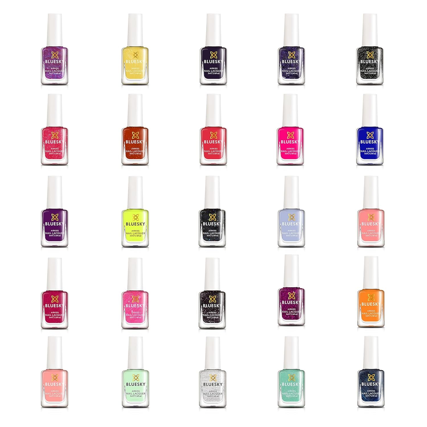 Vernis à ongles Bluesky Kids - Tout pailleté, rose. Vernis à ongles facile à décoller, non toxique, à base d'eau, sans glissement, pour enfants, 5 ml