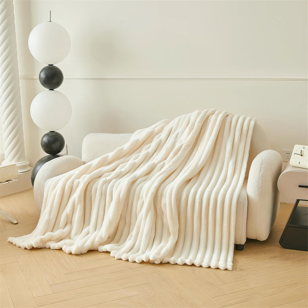 Couverture confortable 200X230 Cm - Couverture chaude et moelleuse pour lit et canapé Couverture pour mère, femme et petite amie (beige, 200X230Cm) Lits et couvertures KEAYOO