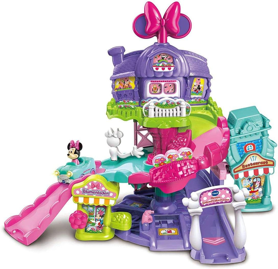 VTech Baby Tut Tut Baby Flitzer - Aventura de cumpărături a lui Minnie - Jucărie interactivă cu vocea originală a lui Minnie Mouse și Tut Tut Baby Flitzer - Căruciorul de cumpărături al lui Minnie - Pentru copii cu vârsta între 1 și 5 ani Jucarii Bebe Naty Shop Titlu implicit