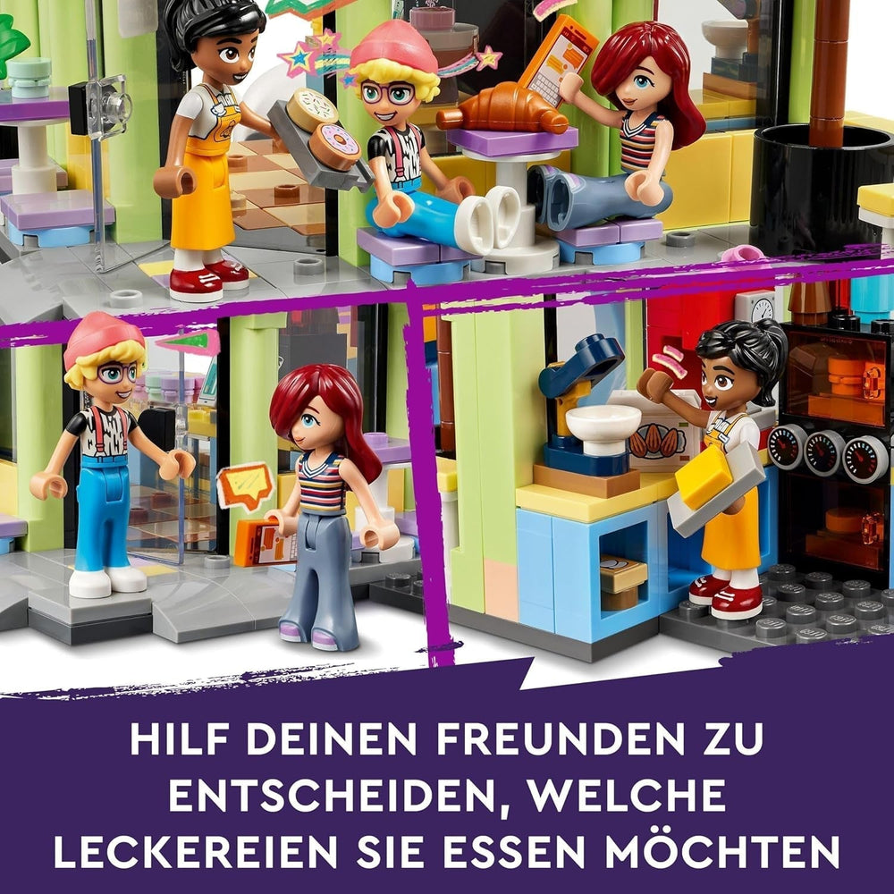 LEGO Friends Heartlake City Café, jouet pour enfants, boulangerie jouet, idée cadeau pour filles et garçons à partir de 6 ans, lot de 3 figurines de jeu et figurine de chien 42618 Jeux de construction Besuche den LEGO-Store